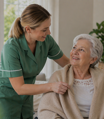 Carer providing personalized support