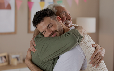 Family visiting a loved one