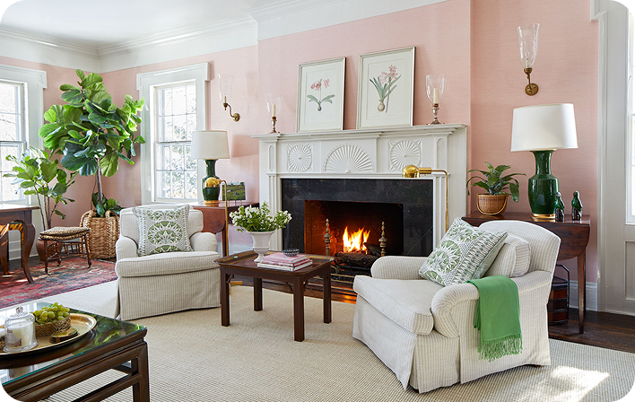 Comfortable lounge and fireplace at Parkhill Care Home